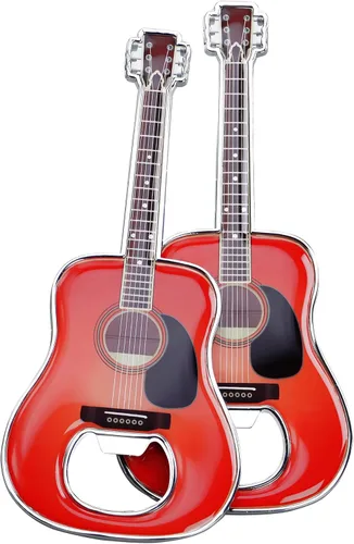 Miniatura 13 de Abridor de botellas de cerveza, 2 piezas, abridor de botellas en forma de guitarra, regalo de guitarra, accesorios de cocina para bebedores, amantes