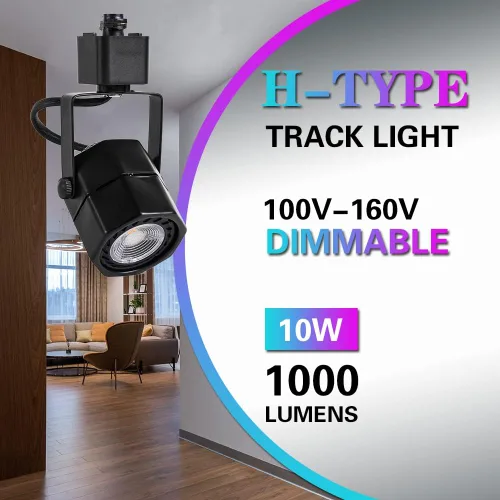 Miniatura 2 de Cabezales de luces LED de pista de 10 W, cabezales de iluminación de riel tipo H, foco de techo regulable para tareas de acento, iluminación