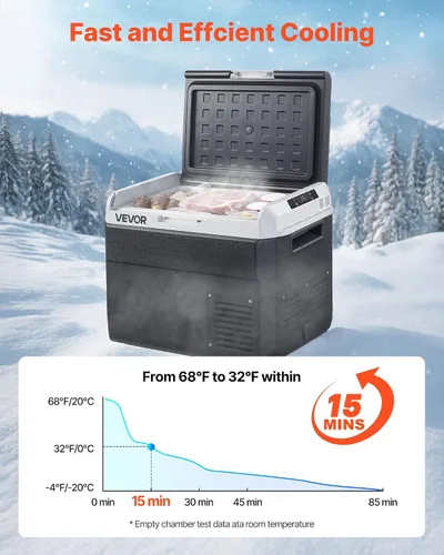 Miniatura 3 de VEVOR Refrigerador de coche de 12 voltios, refrigerador de coche de 31.7 cuartos de galón / 30 L, enfriador eléctrico portátil con temperatura