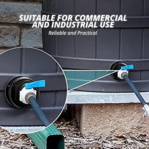 Miniatura 3 de Conectores de montaje de mamparo de PVC de 2 piezas, macho de 3/4 pulgadas, barril de lluvia para tanque de agua hembra de 1/2 pulgada, kit