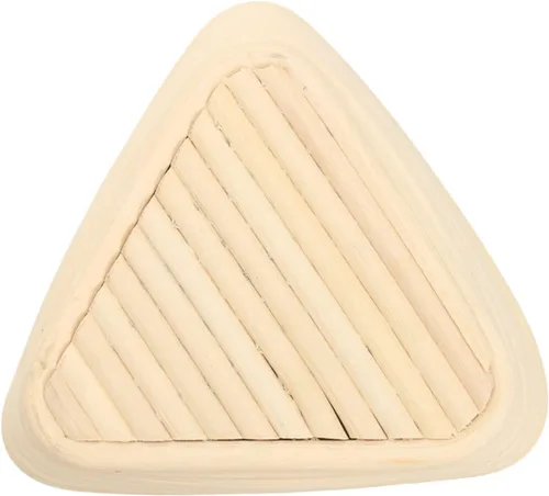 Miniatura 10 de HEMOTON Cesta de prueba tejida a mano, 2 unidades, triangular, suministros para hornear, color caqui, para panaderos caseros para masa madre