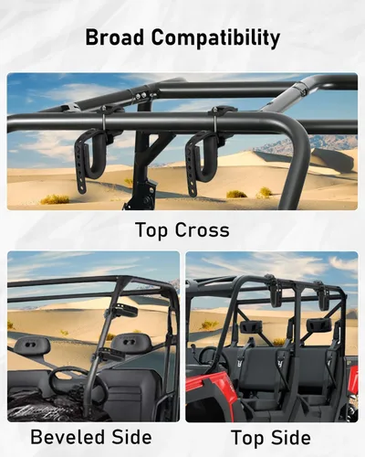 Miniatura 6 de Belinous Soporte para Armas UTV, Rack para Armas UTV Rack para Arco Soporte para Pala se Ajusta a Barras de Rollo de 1.75"- 2" Compatible