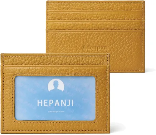 Miniatura 21 de Cartera de tarjeta de crédito de cuero genuino, billetera minimalista, inserciones de billetera delgada, 003, Estuche para tarjetas de crédito