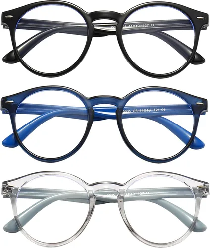 Miniatura 12 de Gafas de bloqueo de luz azul para niños, paquete de 3 lentes de lectura para computadora con bloqueo de luz azul para niños y niñas de 3 a 11 años