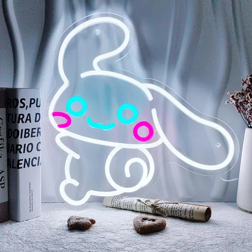 Miniatura 8 de CinnamoRoll Letrero de Neón Letrero de Neón de Anime para Decoración de Pared Luz de Neón Japonesa para Decoración de Pared de Dormitorio Decoración