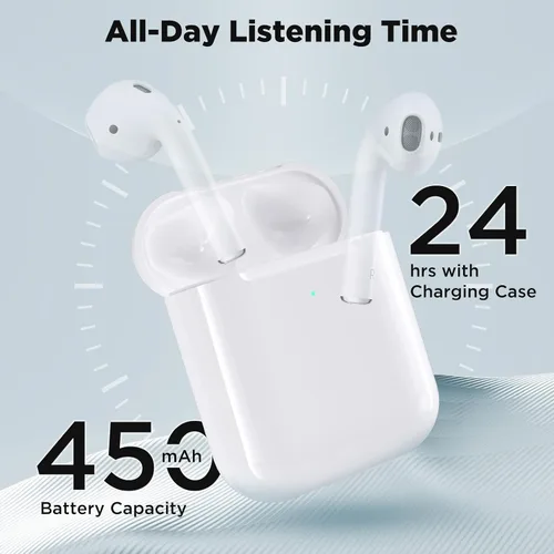 Miniatura 2 de Compatible con funda de carga para AirPods de 1ª y 2ª generación, funda de repuesto inalámbrica para Airpod con botón de sincronización