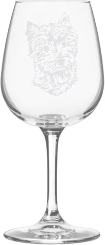 Miniatura 547 de Copa de vino de 12.75 onzas con diseño de perro grabado