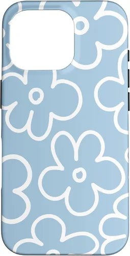 Miniatura 19 de Funda floral para iPhone 14 Cute Sky Blue and White Flower Pattern Wildflower