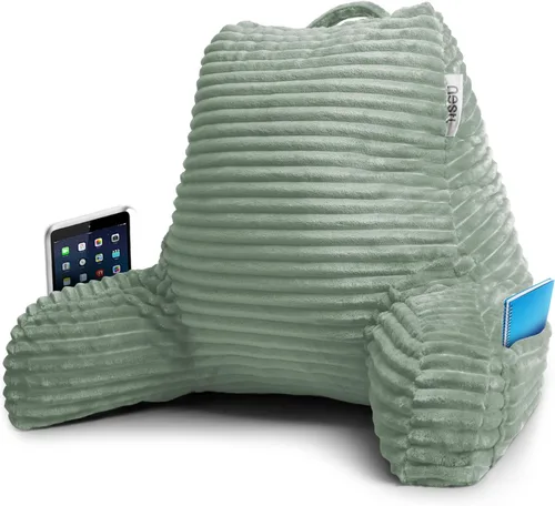 Miniatura 29 de Nestl Almohada de lectura para niños y adolescentes con espuma viscoelástica triturada, almohadas de respaldo de felpa de corte lujoso para leer