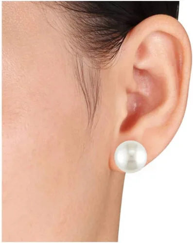 Miniatura 13 de ALYC Pearl Earrings Freshwater Pearl White Button Stud Earrings with 925 Sterling Silver for Women