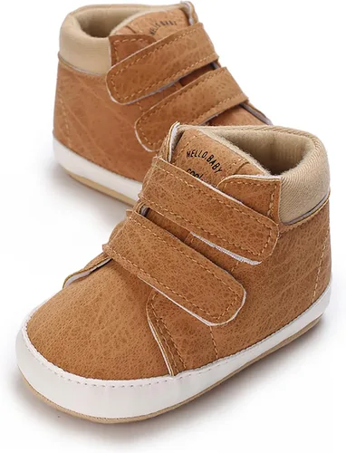 SOFMUO Zapatos deportivos para bebés, niños y niñas, de piel sintética, antideslizantes, suela de goma suave, botines de vestir para niños pequeños