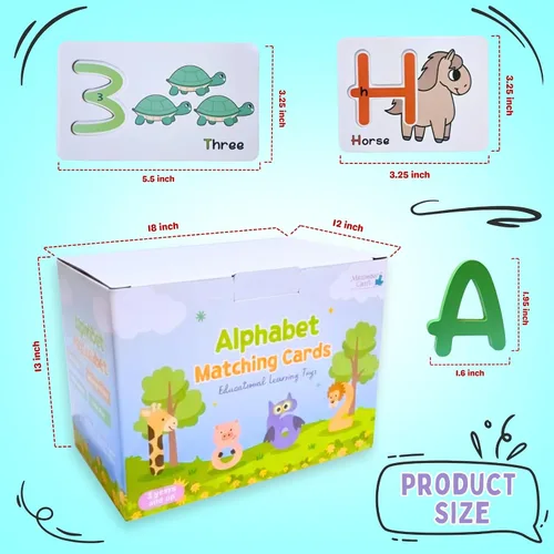 Miniatura 3 de Tarjetas flash del alfabeto para niños de 3 a 8 años – Tarjetas flash de números y letras – Rompecabezas del alfabeto Montessori y juego a juego