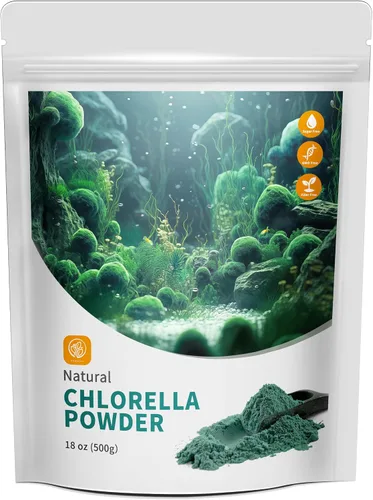 Miniatura 10 de Chlorella Powder Natural - Polvo de clorofila, apoya el sistema inmunológico y la función hepática, mantiene a la juventud, vegano, rico