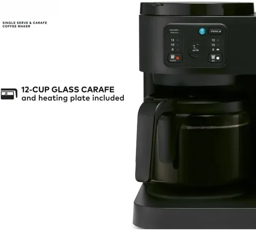 Miniatura 4 de KeuriigK K Duo Essentials, Cafetera y jarra de una sola porción en cápsulas K Cup, varios tamaños (8, 10 o 12 onzas), jarra de vidrio de 12 tazas