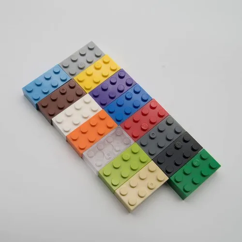 Miniatura 3 de Bloque de ladrillo clásico a granel, ladrillos rojos 2x4, ladrillos de construcción planos 100 piezas, compatible con piezas y piezas de Lego