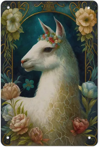 Miniatura 11 de AMOGHASIDDHI Cartel de metal con diseño de conejo blanco, póster de metal vintage de aluminio, 8 x 12 pulgadas, letrero de pintura impresa, Blanco