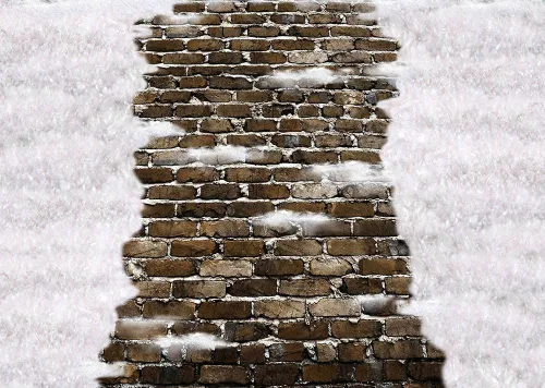 Miniatura 5 de MEHOFOND Alfombrillas de goma de 5 x 4 pies, estilo rústico, para invierno, nieve, exteriores, fotografía, camino de piedra, impreso, tapete de goma