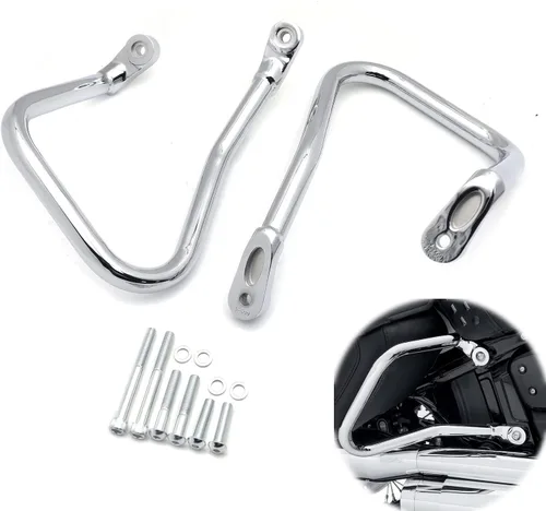 Miniatura 10 de Barra de choque de protección de alforja trasera negra compatible con Harley Softail FLHC FLHCS 2018+ [P/N: TGHD-SG09-BK]