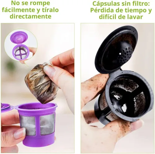 Miniatura 3 de CAPMESSO Filtros de papel de café desechables de repuesto, filtro Keurg compatible con cápsulas reutilizables de una sola porción Keurig Cafetera