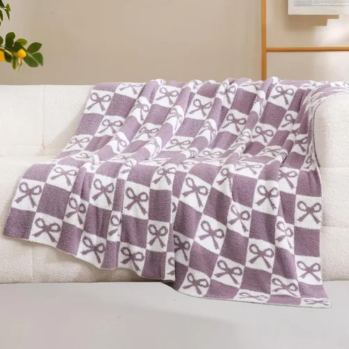 Miniatura 13 de YIRUIO Manta de ajedrez a cuadros, esponjosa, cálida, cómoda, reversible, súper suave y acogedora para decoración del hogar, cama, sofá, sala de Rojo