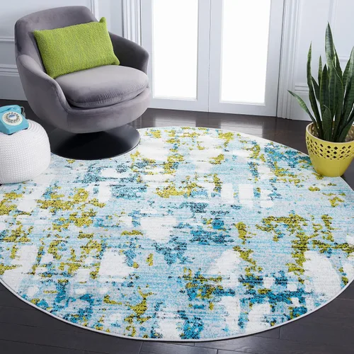 Miniatura 24 de SAFAVIEH Skyler Collection SKY193B - Alfombra moderna abstracta que no desprende pelusa, para sala de estar o dormitorio, 2 x 4 pies, gris/azul