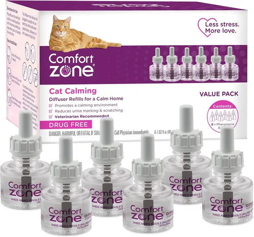 Miniatura 10 de Comfort Zone Recambio de difusor calmante para gatos, 1 paquete – Los recambios de feromonas calmantes para gatos ayudan a reducir la ansiedad