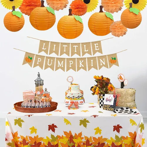 Miniatura 5 de Mantel de hojas de otoño, 3 piezas, mantel de hoja de arce, cubierta de plástico para mesa de otoño para fiesta de Acción de Gracias, cosecha