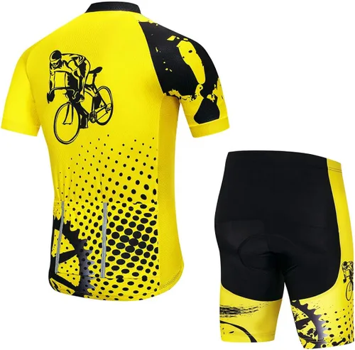 Miniatura 2 de Maillot de ciclismo de manga corta para hombre, transpirable, color negro