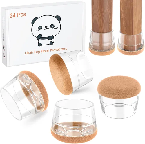 Miniatura 12 de 24 piezas de protectores de pata de silla de silicona extra pequeños (1,5 cm - 2 cm) almohadillas de goma y fieltro para patas de muebles