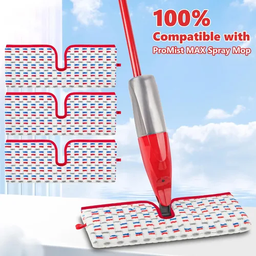 Miniatura 4 de Almohadillas de microfibra compatibles con la mopa O-Cedar Promist MAX, almohadillas de repuesto reutilizables para trapeador, cabezales