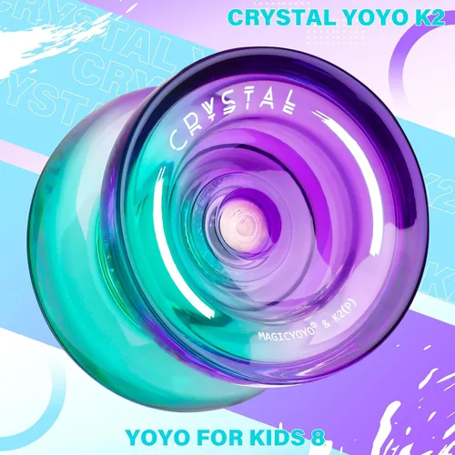 Miniatura 2 de MAGICYOYO K2 Cristal Yoyo Sensible para Niños Principiantes con Extra Rodamiento Yo Yo No Sensible, Yoyo Profesional de Plástico para Adultos+12