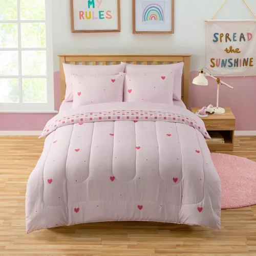 Miniatura 50 de Juego de ropa de cama para niños en una bolsa para niños y niñas, juego de sábanas impresas y edredón, individual, Waterbury Marble Mármol Waterbury