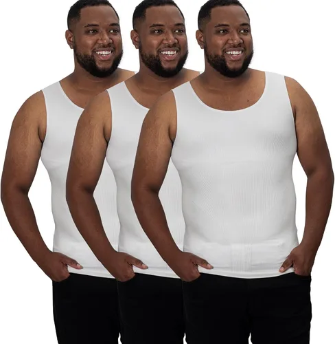 QORE LOGIQ Camisas de compresión de ginecomastia para hombres, camiseta sin mangas adelgazante, moldeador de cuerpo, fajas para hombres, sujetador