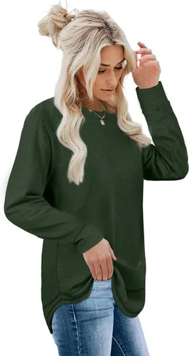Miniatura 3 de Dofaoo Sudaderas para mujer, cuello redondo, manga larga, túnica para leggings, moda de otoño