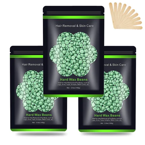 Miniatura 23 de Cuentas de cera para depilación de 10.5 oz (300 g), granos de cera dura para piel sensible brasileña, cara, bikini, cejas, piernas, sin dolor para 3