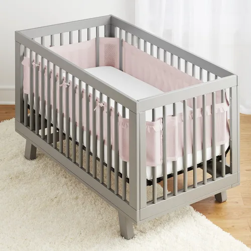 Miniatura 2 de BreathableBaby Forro de malla transpirable para cunas de tamaño completo, malla de lujo de 0.157 in, volante rubor (tamaño 4Fs cubre 3 o 4 lados)