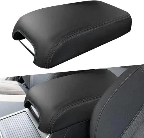 sportuli Funda de cuero antiarañazos para reposabrazos de repuesto para Dodge Charger Chrysler 300 300C 2011-2023 2024 (costuras negras)
