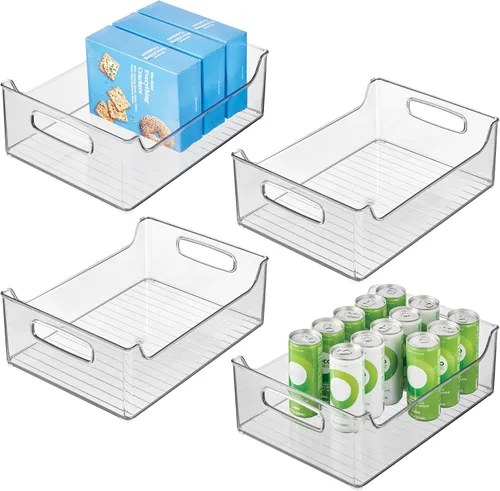 Miniatura 11 de iDesign Organizador de almacenamiento de despensa de plástico con asas, juego de 2, contenedores transparentes