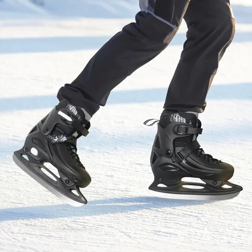 Miniatura 5 de Patines de hielo Nattork ajustables en 4 tallas para niños, niñas, divertidos patines de hielo para principiantes para exterior, protección dura
