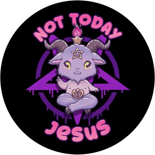 Miniatura 3 de Not Today Jesus I Death Metal Satanic Pentagrama Baphomet PopSockets intercambiables PopGrip