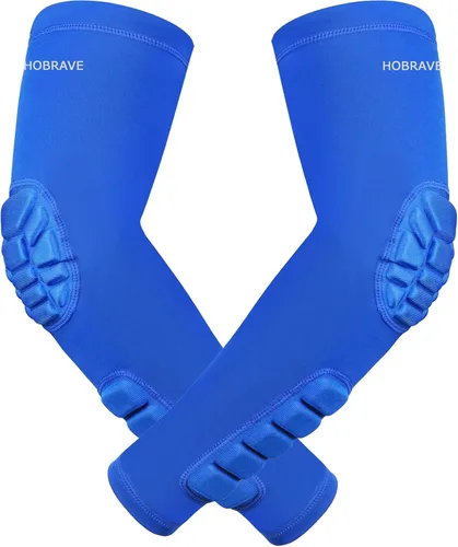 Miniatura 8 de Hobrave Mangas acolchadas para brazos, paquete de 2 almohadillas de protección de compresión para codo y antebrazo a prueba de golpes para marino