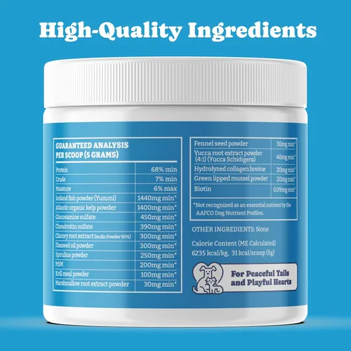 Miniatura 8 de Suplementos para perros, suplementos para perros, súper mezcla en polvo 9 en 1, vitaminas para perro, con polvo de pescado de Islandia, apoyo a