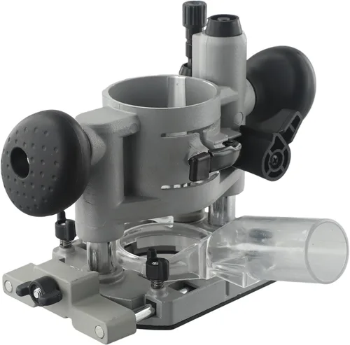 Miniatura 3 de 2.559 in Plunge Router Base Carpintería Recorte Fresado con cerradura de leva de acero ajustable y bujes de aluminio, plata+negro