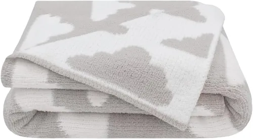 Miniatura 3 de Living Textiles Manta de Chenilla Gris Nubes Suave para Bebé Reversible de Alta Calidad Tejido Acogedor para el Mejor Confort - para Lactante, Niño