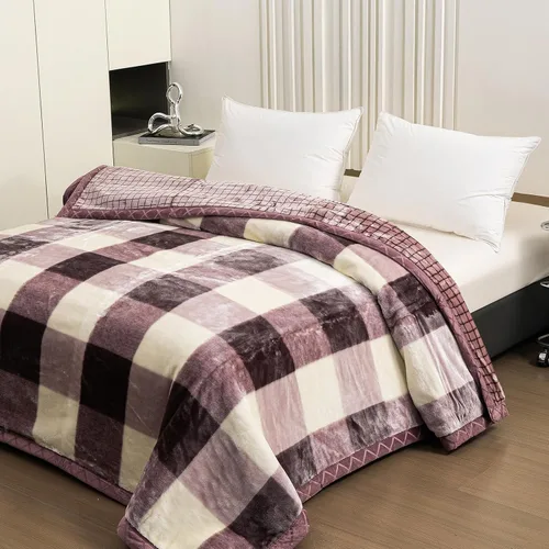 Miniatura 31 de LGYKUMEG - Manta de visón coreana de 59x79 pulgadas, manta suave y cálida de felpa sedosa - Manta reversible de 2 capas Raschel para cama individual