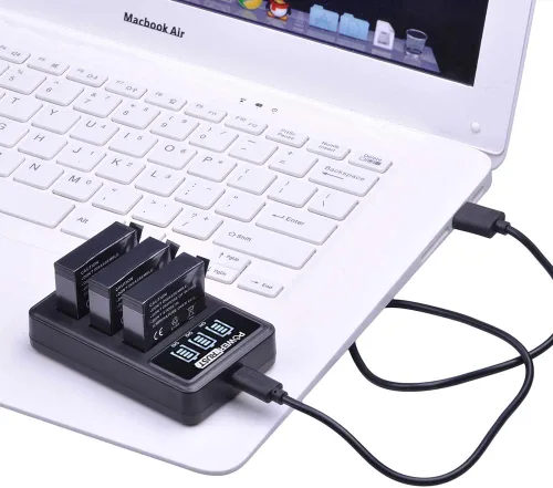 Miniatura 6 de 3 unids AHDBT-401 Batería para Gopro Hero 4 AHDBT401 AHBBP-401 AHDBT 401 Batería Digital y LED 3 Puertos USB Cargador para GoPro Hero4 HERO4 Cámara