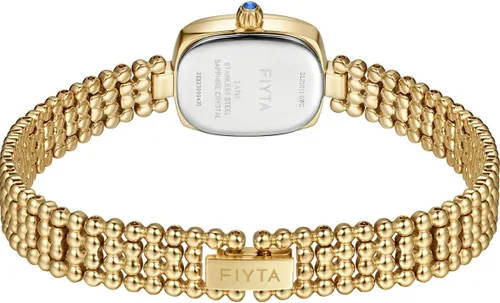 Miniatura 3 de FIYTA Reloj dorado pequeño para mujer, caja rectangular vintage, relojes de pulsera de acero inoxidable para mujer