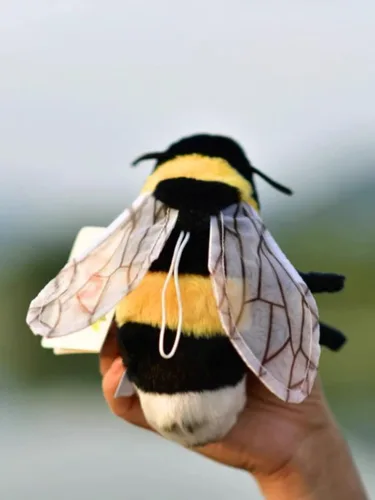 Miniatura 3 de TAMMYFLYFLY Muñeco de peluche de insecto suave, abeja rellena, muñeco de abeja de peluche lindo, 17cm (abeja)