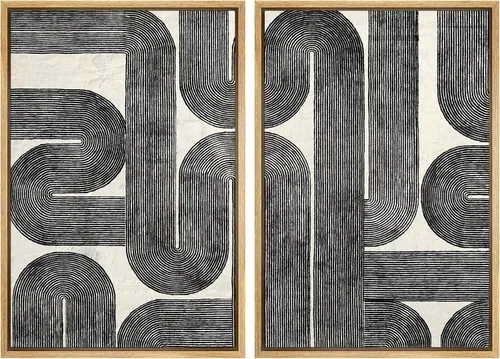 Miniatura 83 de SIGNWIN Lienzo enmarcado para pared, ilustraciones abstractas texturizadas en tonos beige terrosos, arte moderno, decorativo, contemporáneo