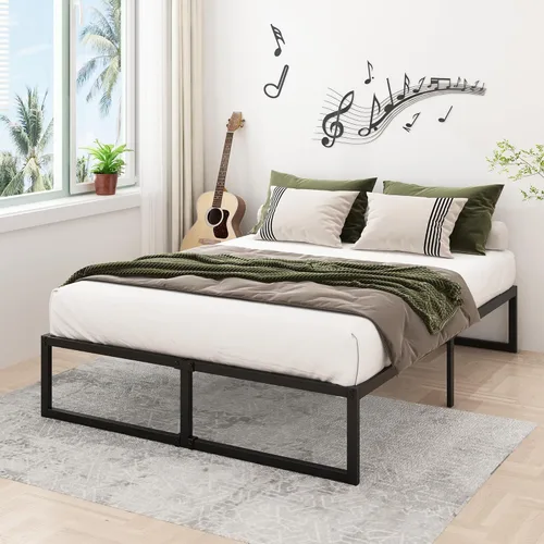 Miniatura 5 de Lutown-Teen - Base de cama de 16 pulgadas California King, sin necesidad de somier, plataforma metálica de alta resistencia para base de colchón